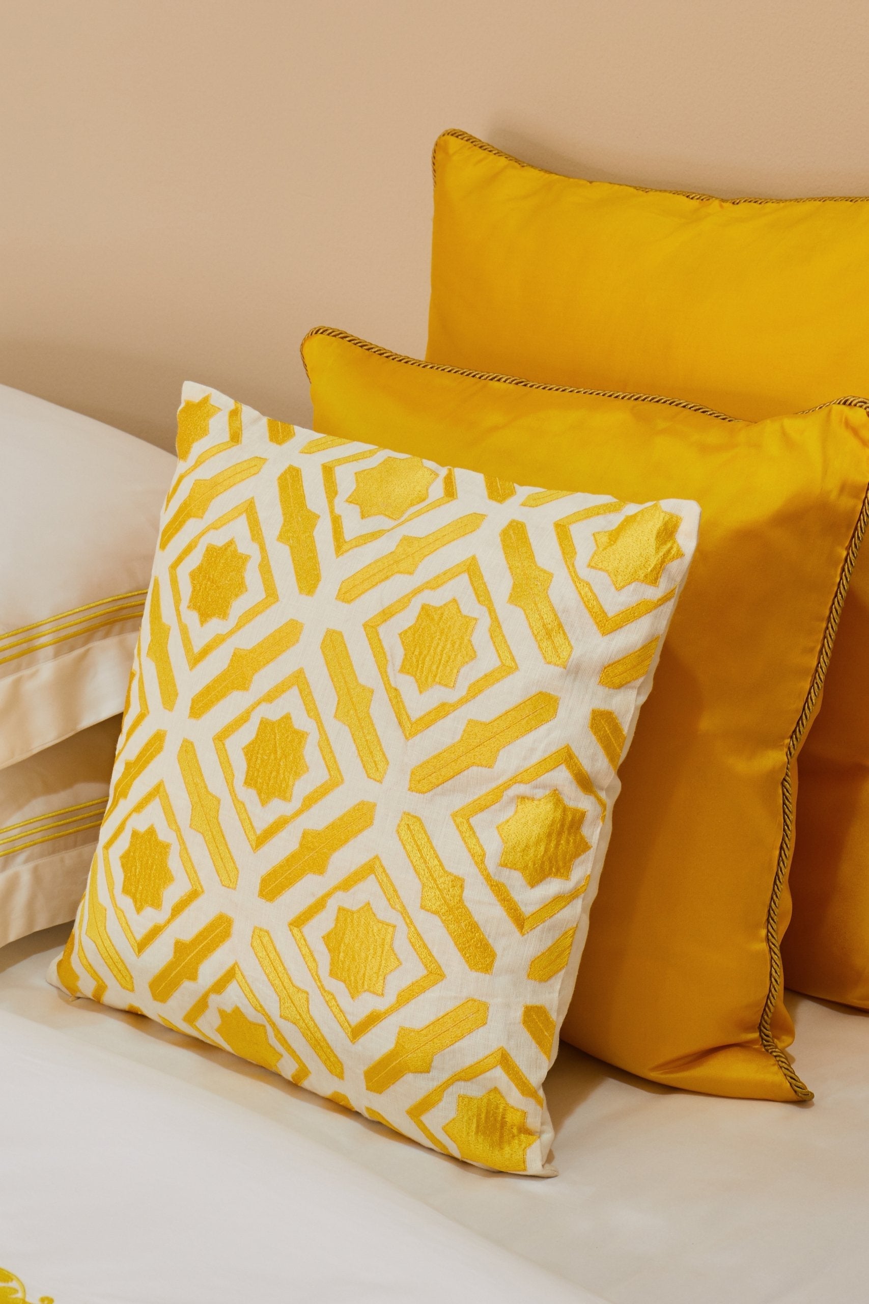 Yellow 2024 grey pillows