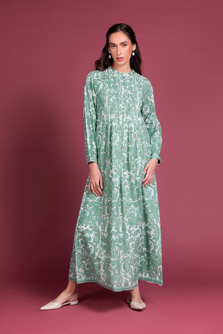 Gol - E - Paisli Sabz Kaftan