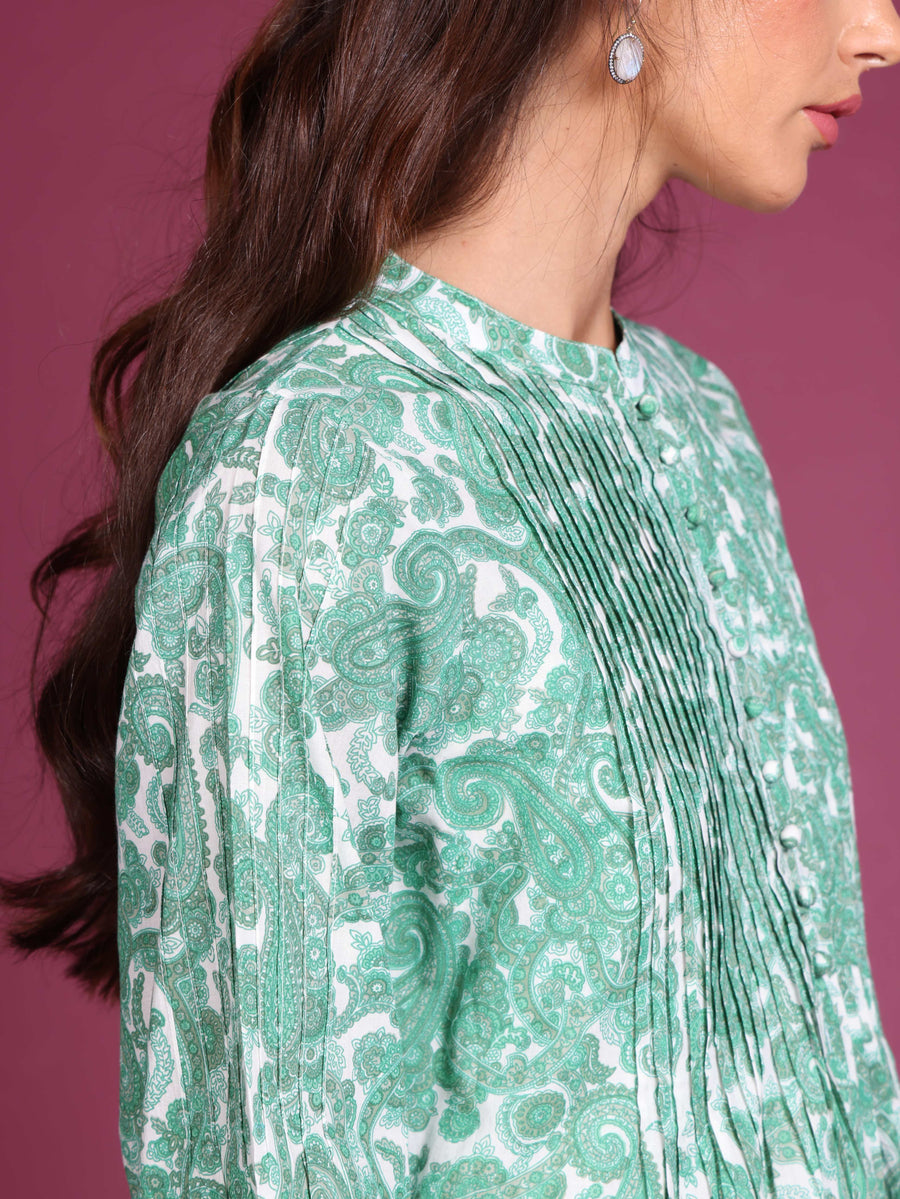 Gol - E - Paisli Sabz Kaftan