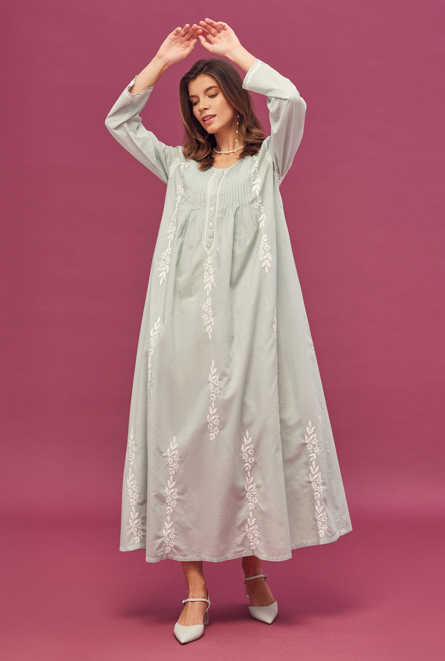 Noor Light Sage  Nightdress