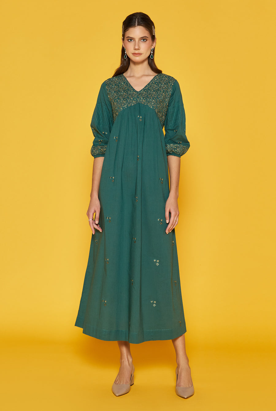 Cordilia Forest Green Kaftan