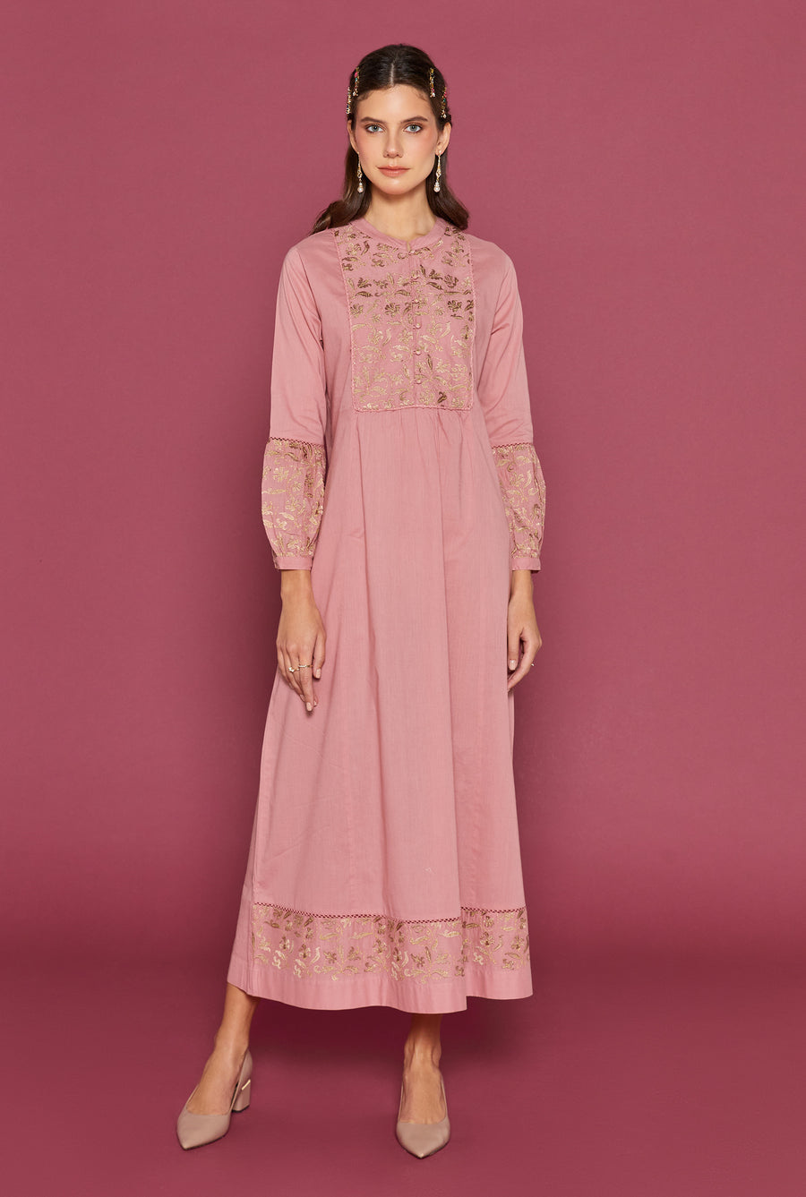 Perdita Rose Blush Kaftan