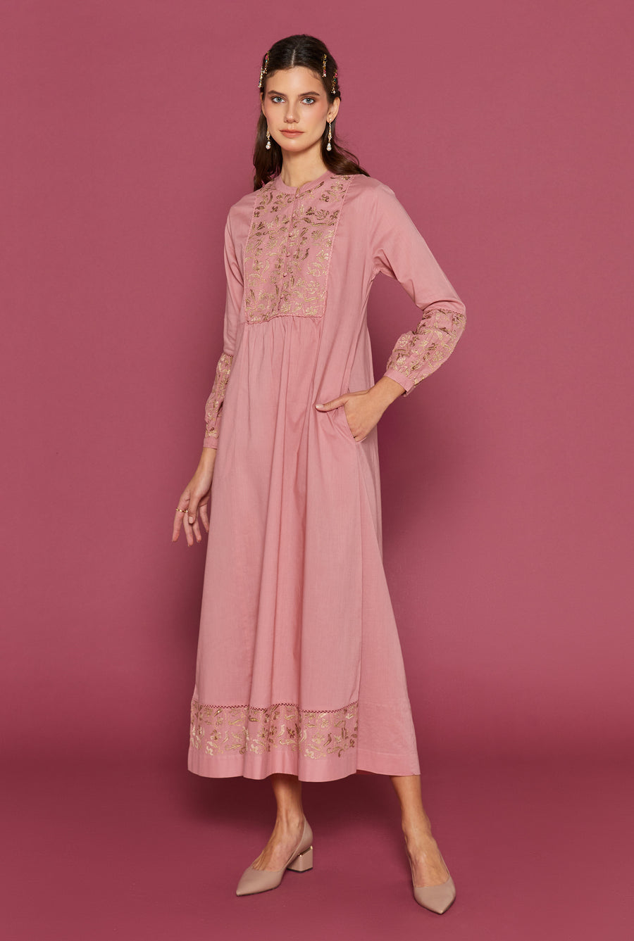 Perdita Rose Blush Kaftan