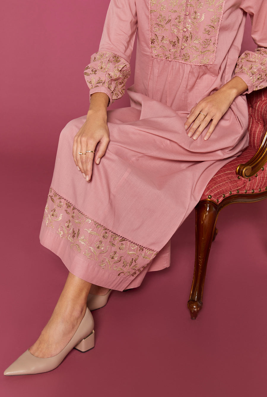 Perdita Rose Blush Kaftan