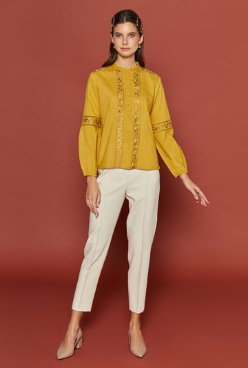 Beatrice Ochre Blouse