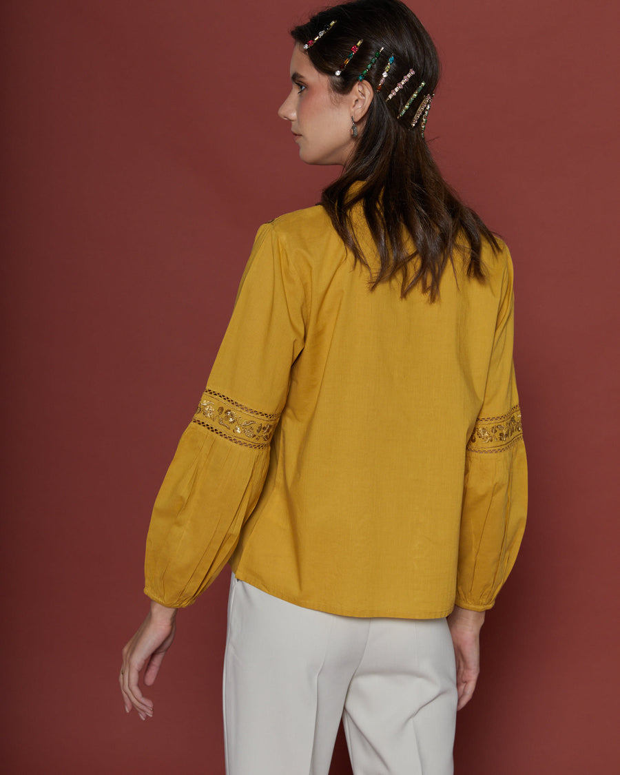 Beatrice Ochre Blouse